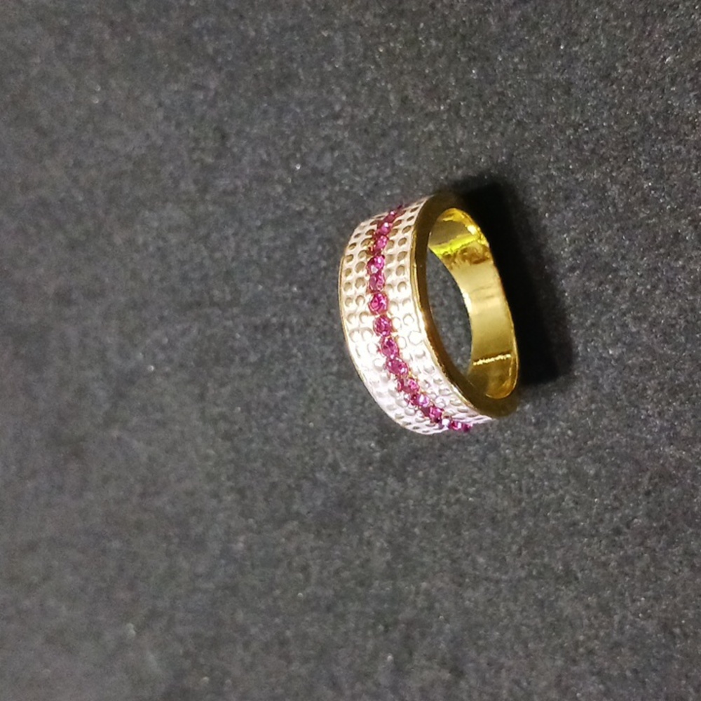 Womans Ring GP Costume 5 Pink Stones